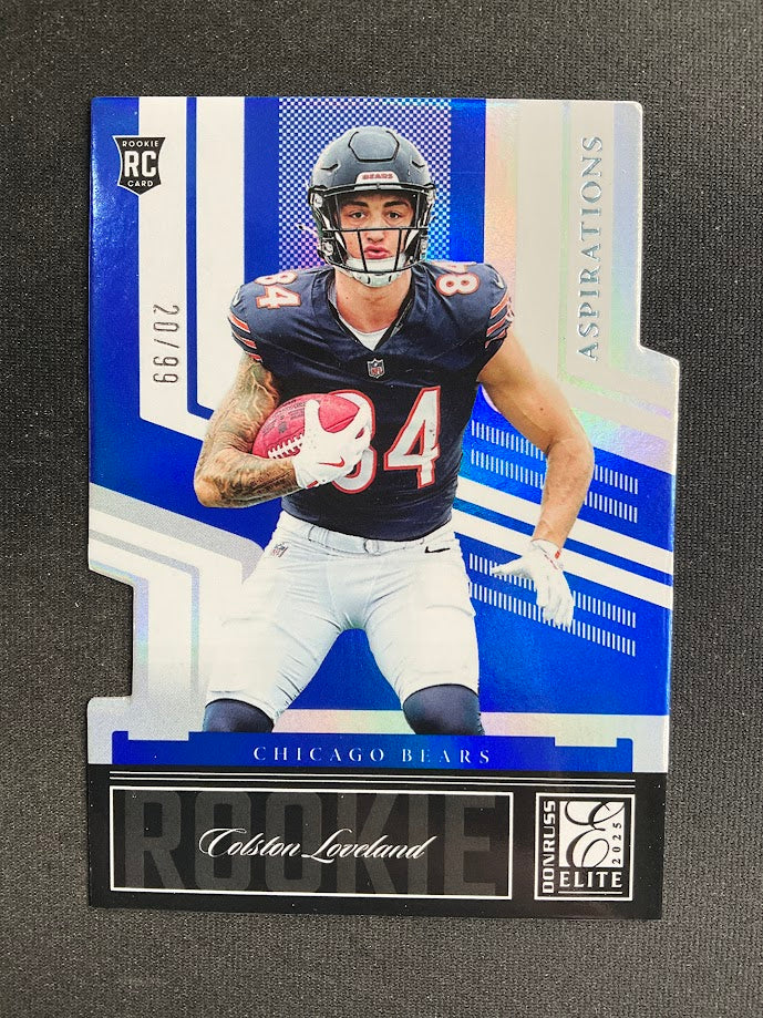 Colston Loveland 2025 Panini Donruss Aspirations Blue Die-Cut RC 20/99 #5
