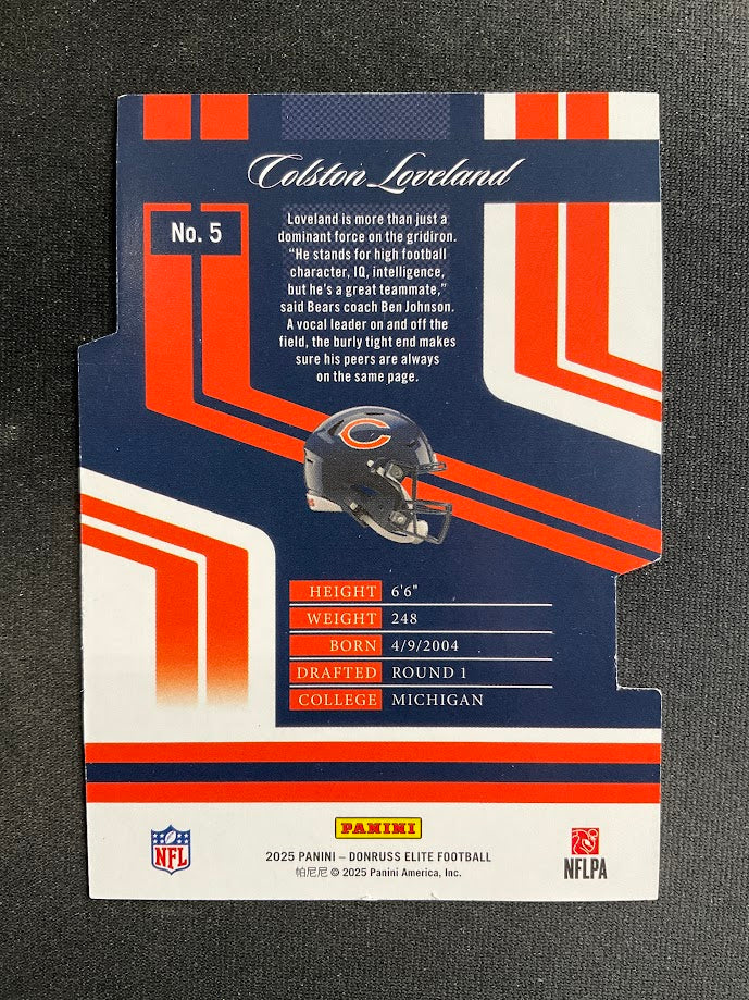 Colston Loveland 2025 Panini Donruss Aspirations Blue Die-Cut RC 20/99 #5