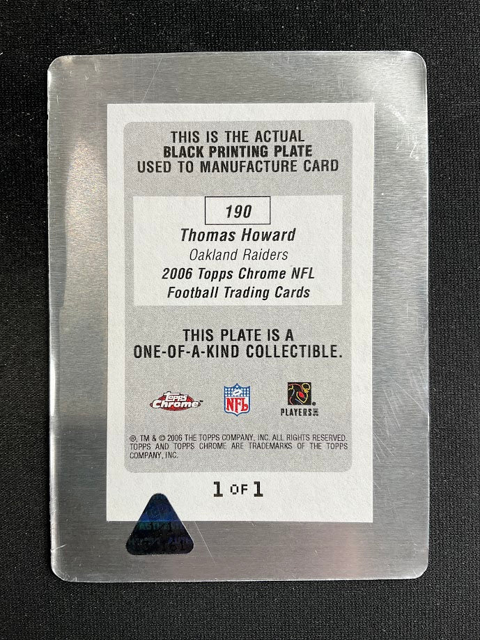 Thomas Howard 2006 Topps Chrome Black Printing Plate RC 1/1 #190
