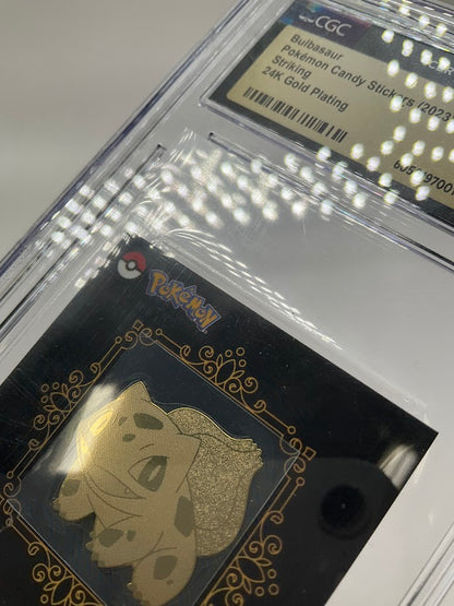 Bulbasaur Pokemon Candy Stickers 24K Gold Plate Striking Korean CGC 10 Pristine