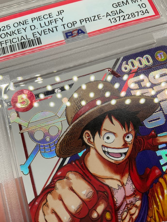 Monkey D Luffy One Piece Card Game Official Event Top Prize Asia Japanese PSA 10