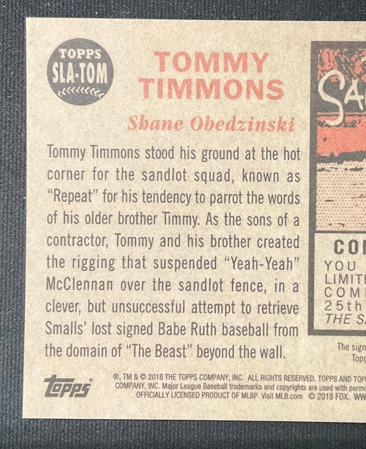 Tommy Timmons 2018 Topps Archives Auto #SLA-TOM - Collector Store LLC