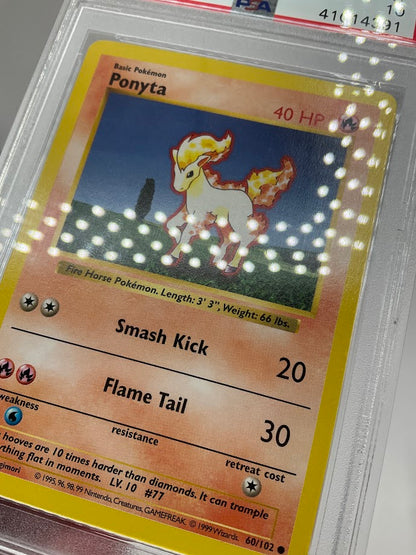 Ponyta Pokemon Base Set Shadowless #60 PSA 10
