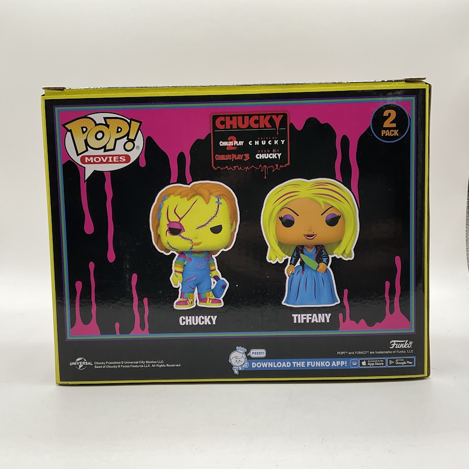 Chucky & Tiffany (Blacklight) Funko Pop! Bride of Chucky 2 Pack Hot Topic、Funko、kayou