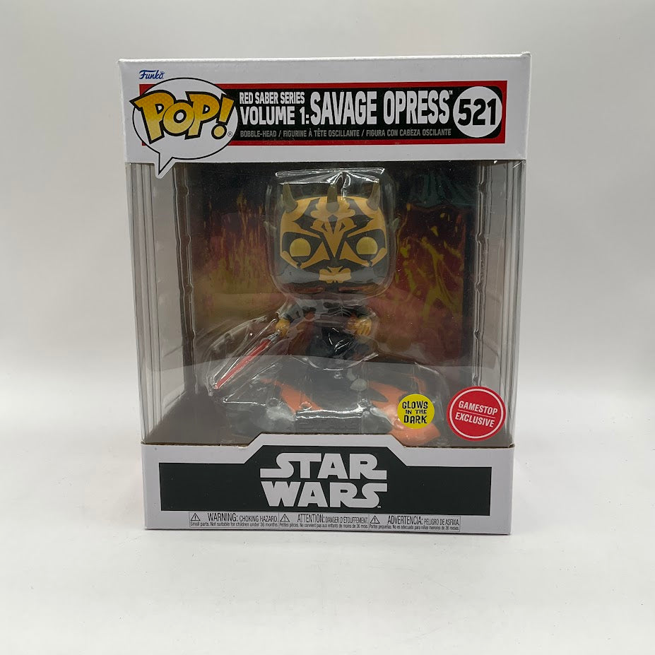 Red Saber Series Vol. 1 Savage Opress Funko Pop! Star Wars #521 GITD GameStop