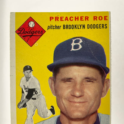 Preacher Roe 1954 Topps #14 Brooklyn Dodgers VG - Collector Store LLC