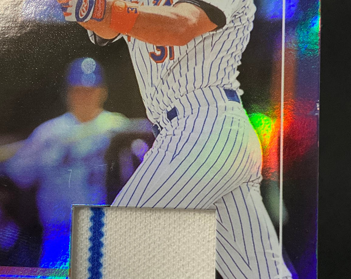 Mike Piazza 2002 Leaf Certified Mirror Blue Swatch 61/75 #92