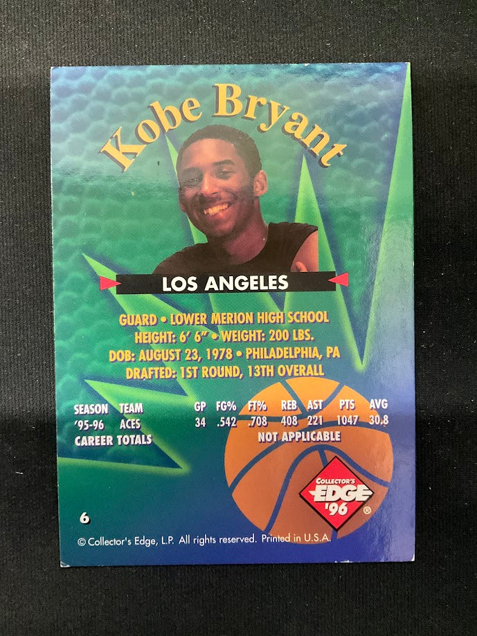 Kobe Bryant 1996-97 Collector's Edge Rookie Race RC #6