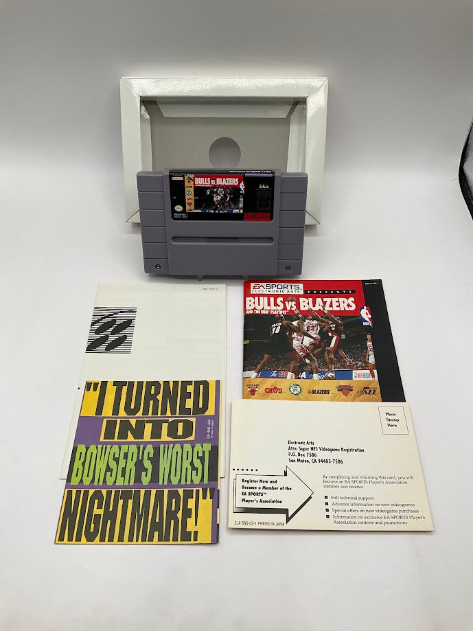 Bulls Vs Blazers and the NBA Playoffs Super Nintendo CIB