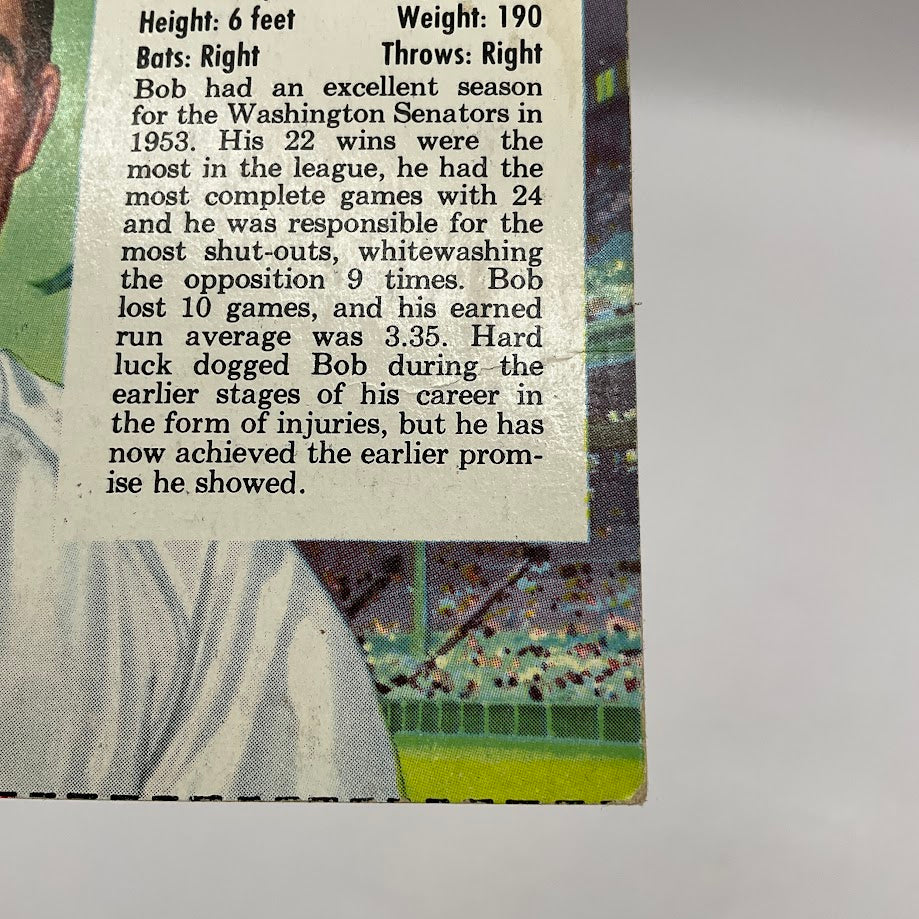 Bob Porterfield 1954 Red Man #18 Washington Senators VG