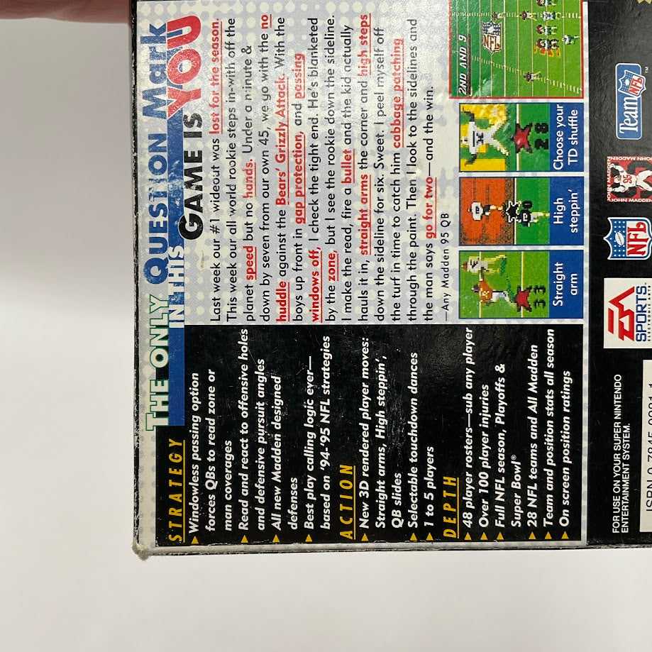 Madden NFL '95 Super Nintendo CIB