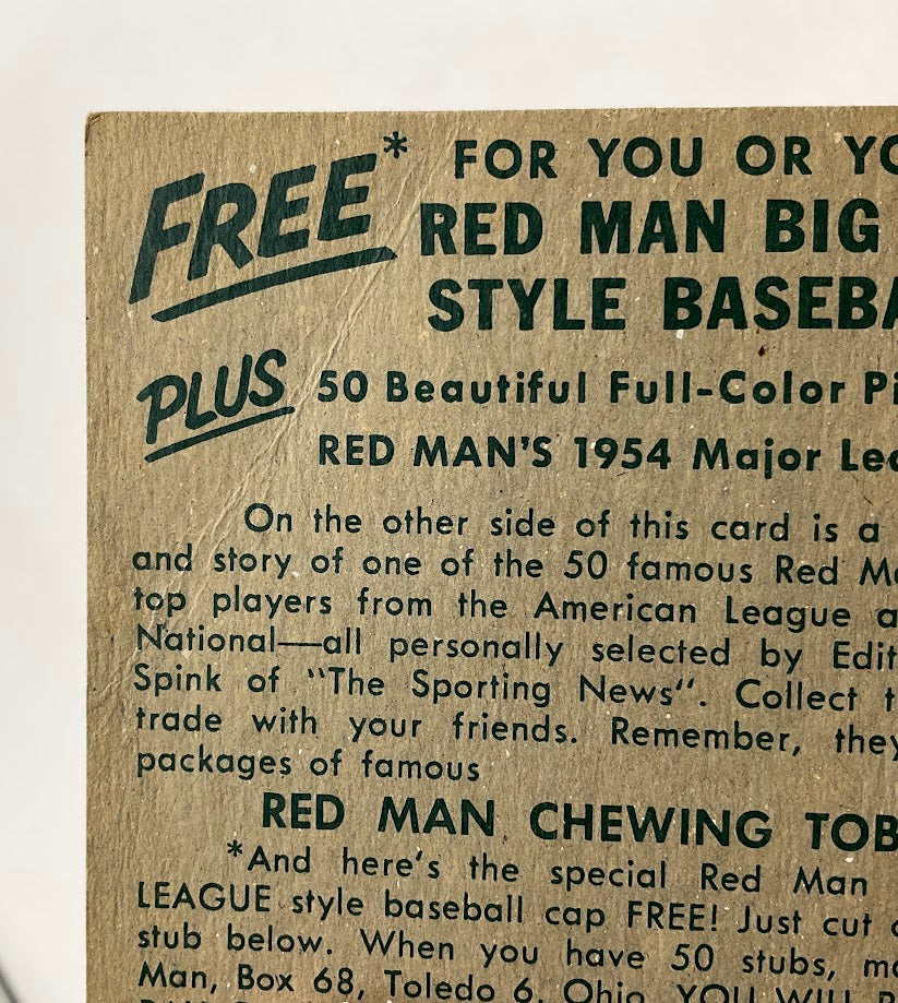 Jim Busby 1954 Red Man #2 Washington Senators VG