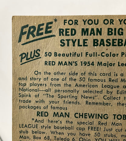 Jim Busby 1954 Red Man #2 Washington Senators VG