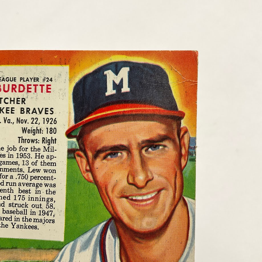 Lew Burdette 1954 Red Man #24 Milwaukee Braves VG #1