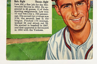 Lew Burdette 1954 Red Man #24 Milwaukee Braves VG #2