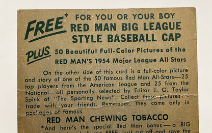 Lew Burdette 1954 Red Man #24 Milwaukee Braves VG #2