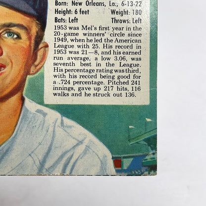 Mel Parnell 1954 Red Man #8 Boston Red Sox EX