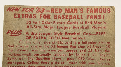 Whitey Lockman 1953 Red Man #7 New York Giants VG