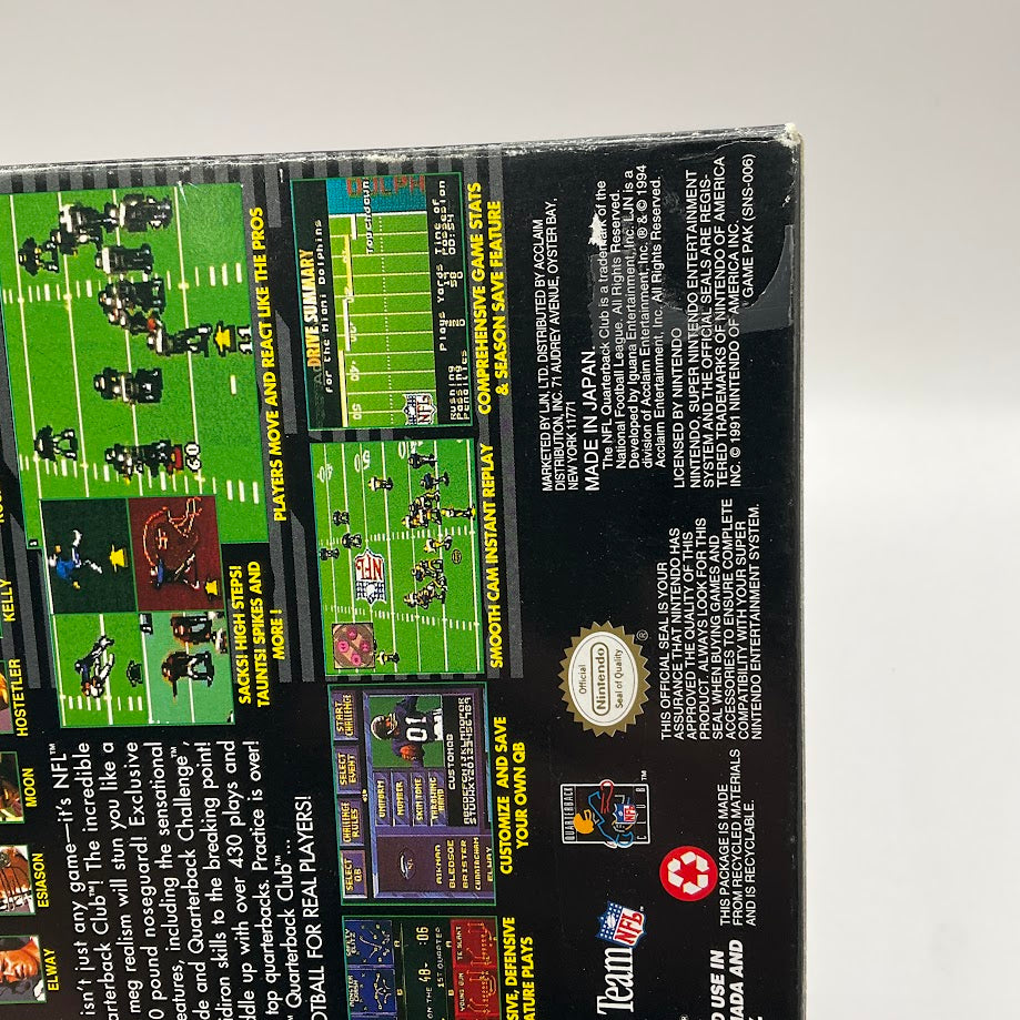 NFL Quarterback Club Super Nintendo CIB