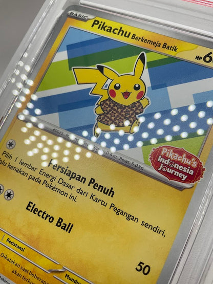 Pikachu Berkemeja Batik Pokemon Pikachu's Indonesia Journey Campaign #155 PSA 10