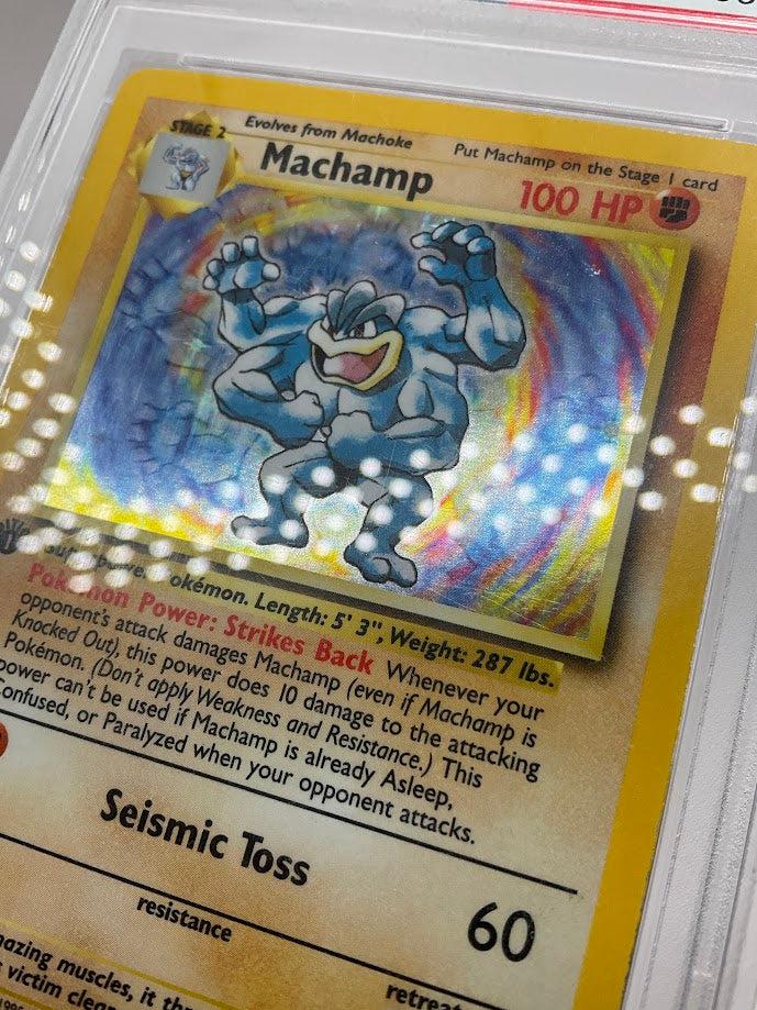 Machamp Pokemon Base Set Holo 1st Edition #8 PSA 6