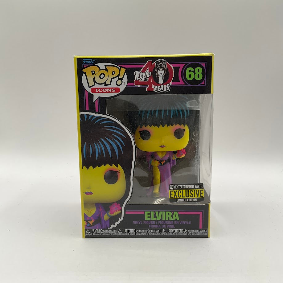 Elvira (Blacklight) Funko Pop! Icons #68 Entertainment Earth Exclusive