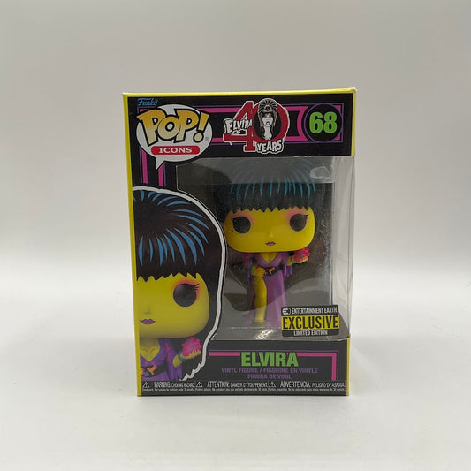 Elvira (Blacklight) Funko Pop! Icons #68 Entertainment Earth Exclusive