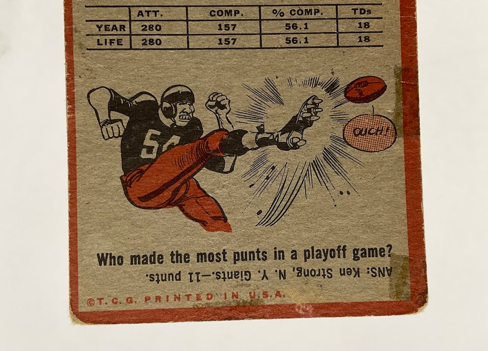 Fran Tarkenton 1962 Topps RC #90 Minnesota Vikings GD