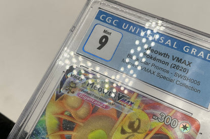 Meowth VMAX Pokemon Black Star Promo Special Collection #SWSH005 CGC 9