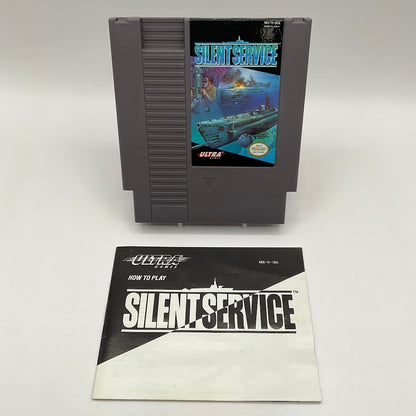 Silent Service NES Used with Game Manual