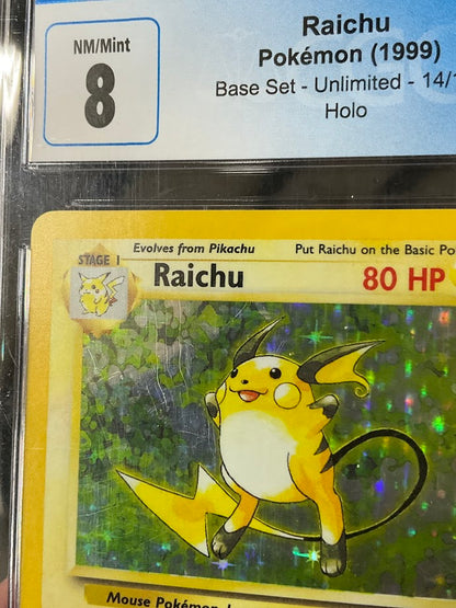 Raichu Pokemon Base Set Holo #14 CGC 8