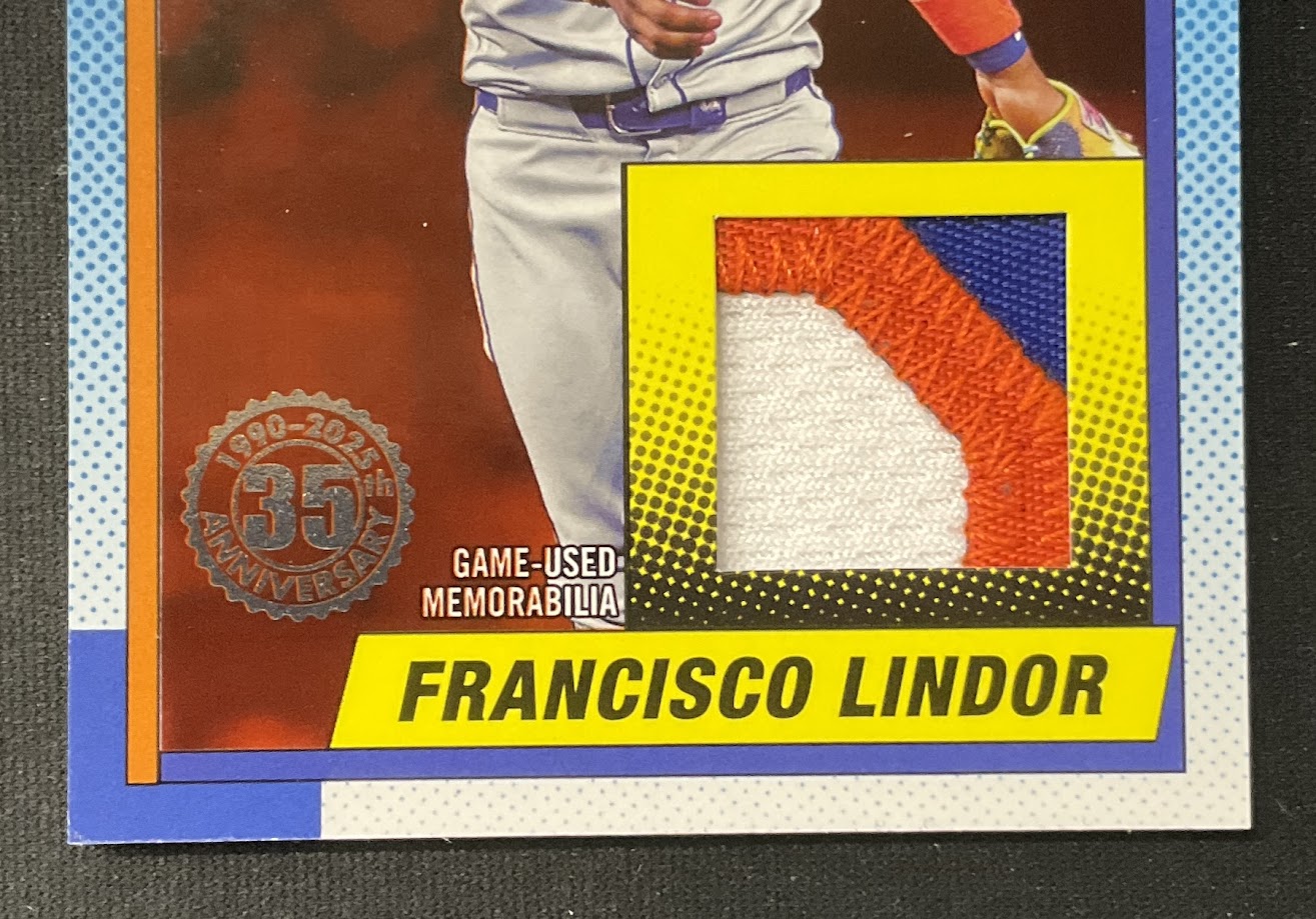 Francisco Lindor 2025 Topps 35th Anniversary '90 Swatch 11/25 #T90R-FL - Collector Store LLC
