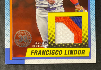 Francisco Lindor 2025 Topps 35th Anniversary '90 Swatch 11/25 #T90R-FL - Collector Store LLC