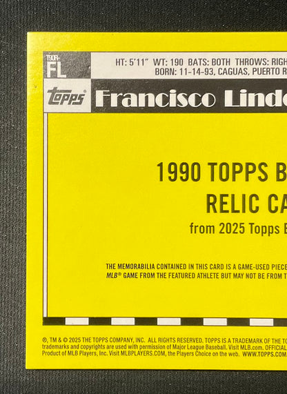 Francisco Lindor 2025 Topps 35th Anniversary '90 Swatch 11/25 #T90R-FL - Collector Store LLC