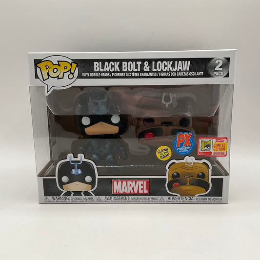 Black Bolt & Lockjaw Funko Pop! Marvel 2 Pack GITD PX Comic Con