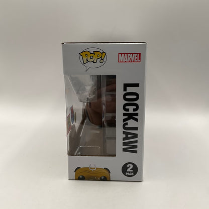 Black Bolt & Lockjaw Funko Pop! Marvel 2 Pack GITD PX Comic Con