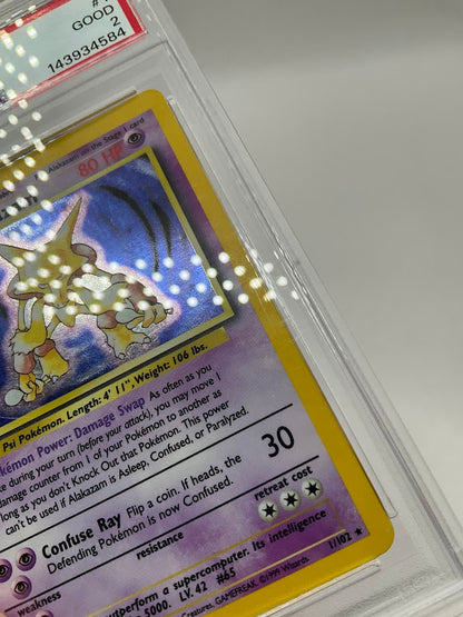 Alakazam Pokemon Base Set Holo #1 PSA 2