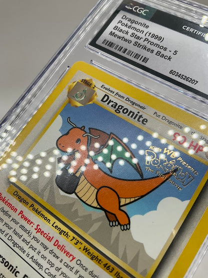 Dragonite Pokemon Mewtwo Strikes Back Black Star Promo #5 CGC 8