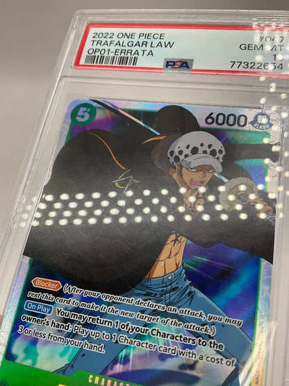 Trafalgar Law One Piece Card Game OP01 Errata #047 PSA 10