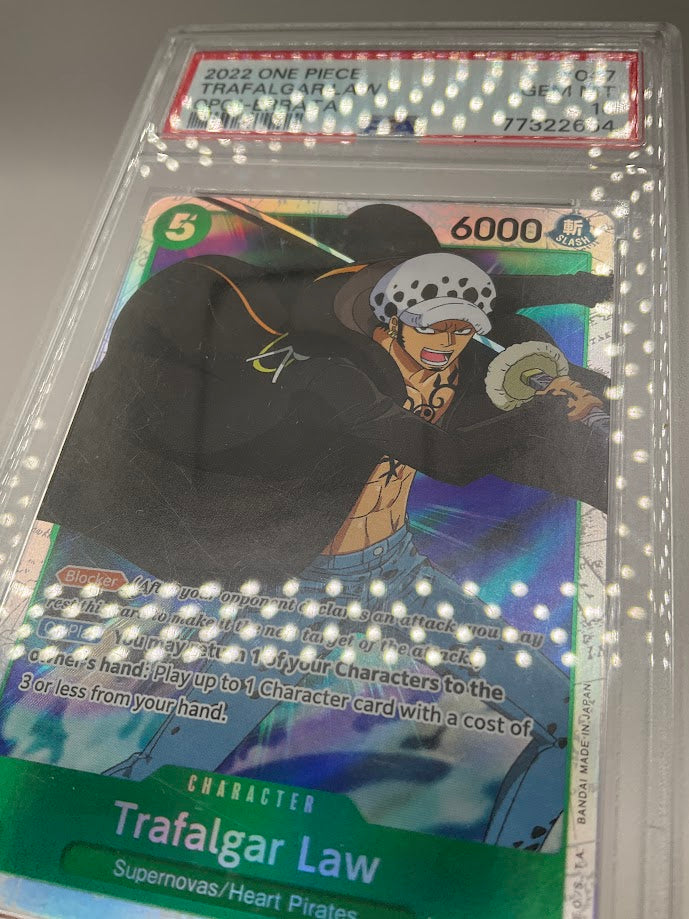Trafalgar Law One Piece Card Game OP01 Errata #047 PSA 10