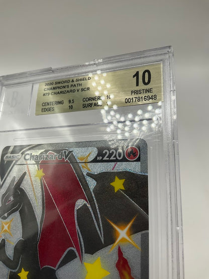 Charizard V Pokemon Champion's Path #79 Beckett 10 Pristine #2