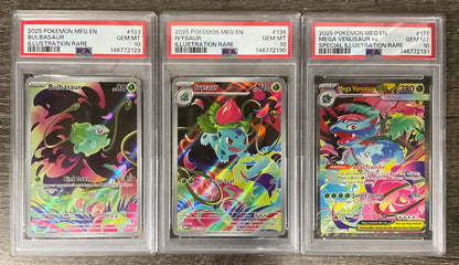 Bulbasaur Ivysaur Mega Venusaur ex Pokemon Mega Evolution Sequential Set PSA 10