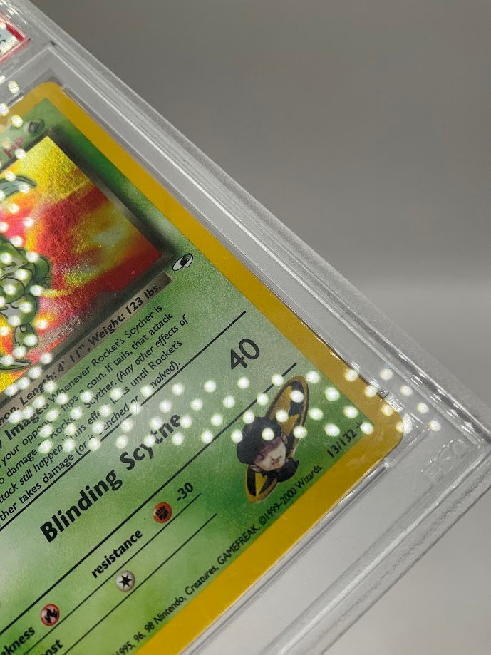 Rocket's Scyther Pokemon Gym Heroes Holo 1st Edition #13 PSA 8