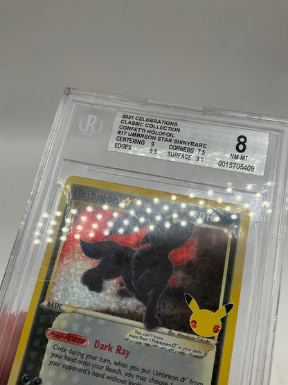 Umbreon Gold Star Pokemon Celebration Classic Collection Confetti Foil Beckett 8
