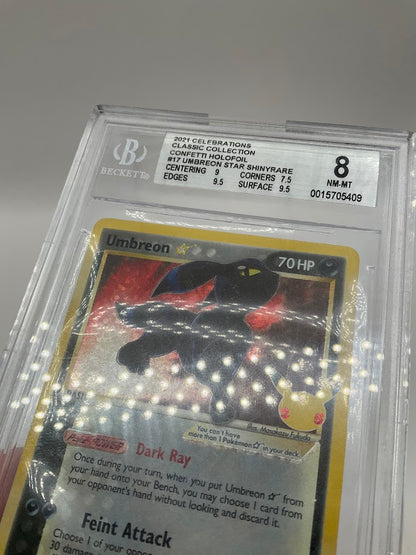 Umbreon Gold Star Pokemon Celebration Classic Collection Confetti Foil Beckett 8