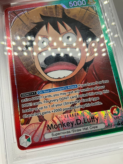 Monkey D Luffy One Piece Card Game OP13 Alternate Art #001 PSA 10