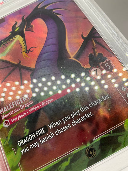 Maleficent Monstrous Dragon Disney Lorcana Fabled Set Championship Prize PSA 10