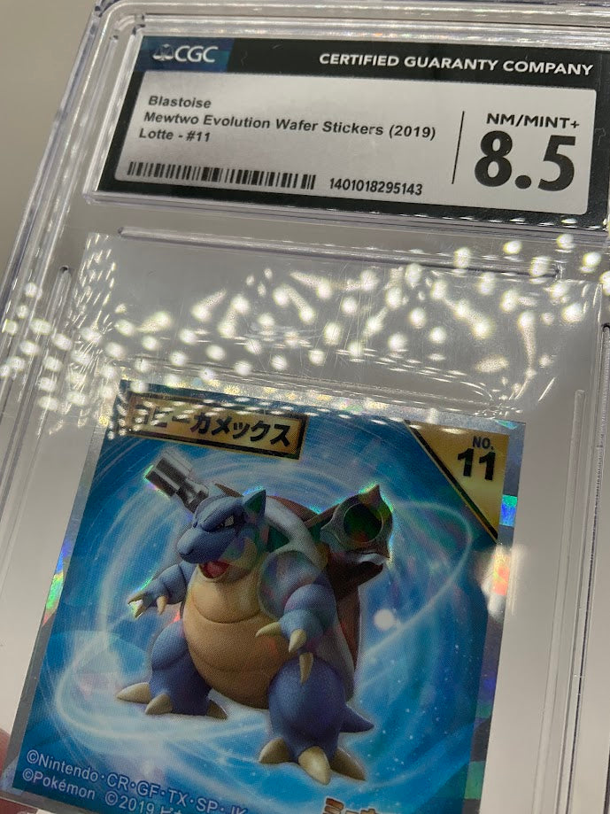 Blastoise Pokemon Mewtwo Evolution Water Stickers Lotte #11 CGC 8.5