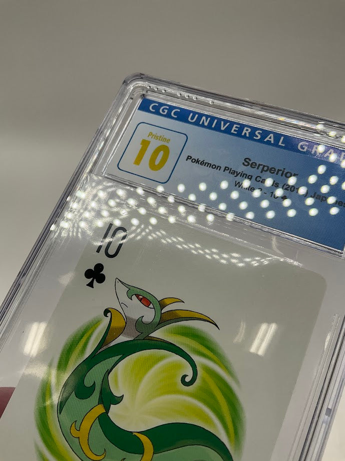 Serperior Pokemon Playing Cards White 2 10 of Clubs Japanese CGC 10 Pristine