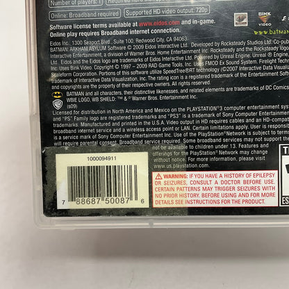 Batman: Arkham Asylum Playstation 3 Used